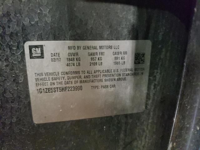 1G1ZE5ST5HF223990 - 2017 CHEVROLET MALIBU LT GRAY photo 12