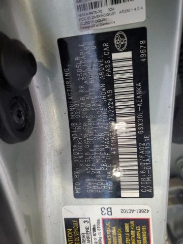 4T1BK36B07U222419 - 2007 TOYOTA AVALON XL ბეჟი ფოტო 12