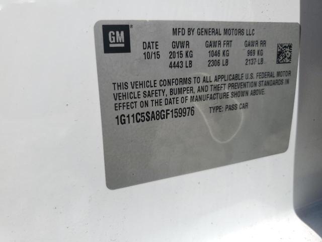1G11C5SA8GF159976 - 2016 CHEVROLET MALIBU LIM LT Ақ фото 12