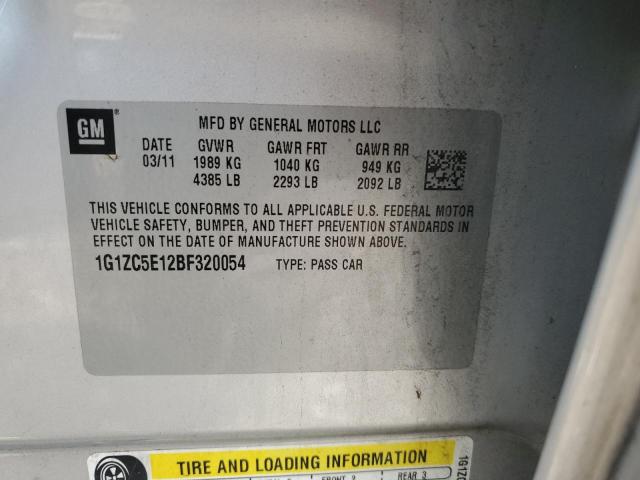 1G1ZC5E12BF320054 - 2011 CHEVROLET MALIBU 1LT SILVER photo 12