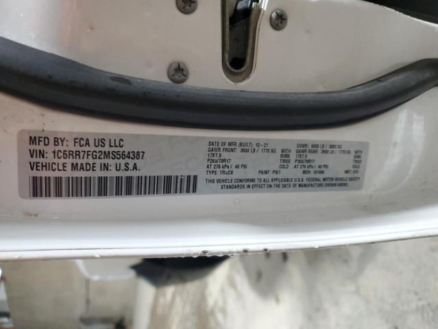 1C6RR7FG2MS564387 - 2021 RAM 1500 CLASS TRADESMAN Ağ foto 12