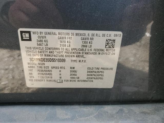 3GYFNDE35DS510309 - 2013 CADILLAC SRX PERFORMANCE COLLECTION GRAY photo 13
