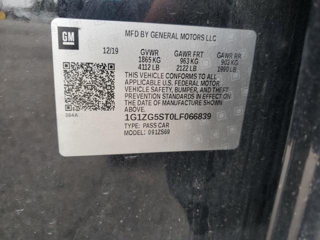 1G1ZG5ST0LF066839 - 2020 CHEVROLET MALIBU RS BLACK photo 12