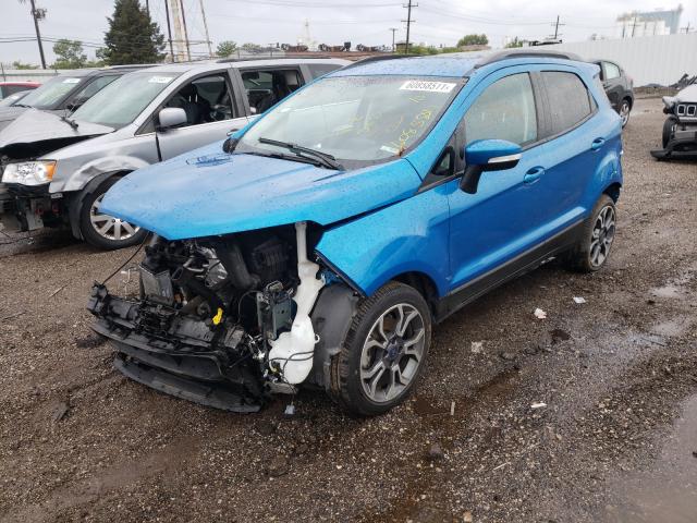 MAJ3P1TE1JC238046 - 2018 FORD ECOSPORT SE BLUE photo 2