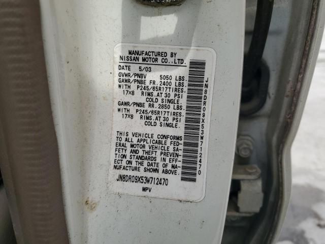 JN8DR09X53W712470 - 2003 NISSAN PATHFINDER LE 白色 照片 13
