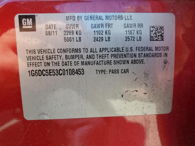 1G6DC5E53C0108453 - 2012 CADILLAC CTS RED photo 12