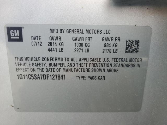 1G11C5SA7DF127841 - 2013 CHEVROLET MALIBU 1LT SILVER photo 12