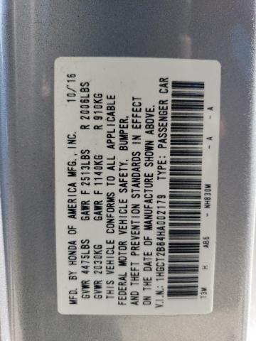1HGCT2B84HA002179 - 2017 HONDA ACCORD EXL SILVER photo 12