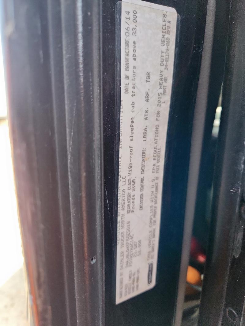 3AKJGLD65FSGE5018 - 2015 FREIGHTLINER CASCADIA 1 黑色 照片 10