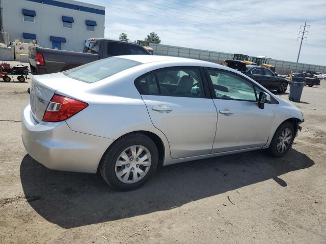 2HGFB2F54CH593348 - 2012 HONDA CIVIC LX SILVER photo 3