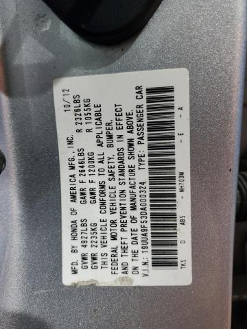 19UUA9F53DA000324 - 2013 ACURA TL TECH SILVER photo 12