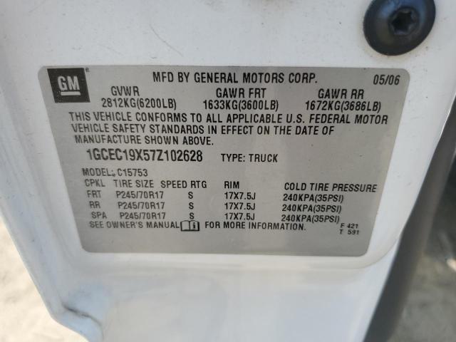 1GCEC19X57Z102628 - 2007 CHEVROLET SILVERADO C1500 CLASSIC Ağ foto 12