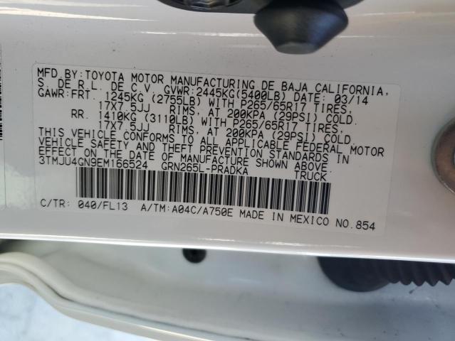 3TMJU4GN9EM166524 - 2014 TOYOTA TACOMA DOUBLE CAB PRERUNNER WHITE photo 12