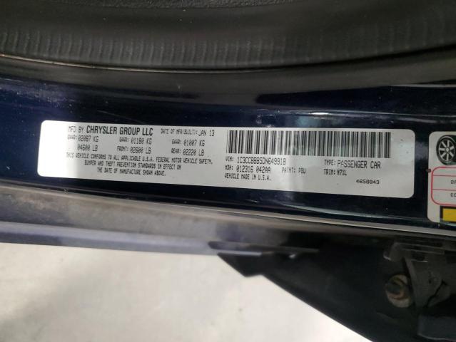 1C3CCBBB5DN649918 - 2013 CHRYSLER 200 TOURING BLUE photo 12