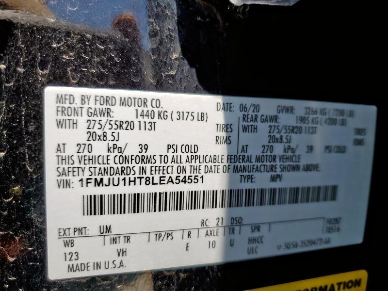 1FMJU1HT8LEA54551 - 2020 FORD EXPEDITION XLT BLACK photo 13