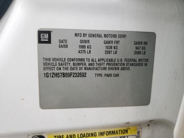 1G1ZH57B89F232692 - 2009 CHEVROLET MALIBU 1LT 白色 照片 13