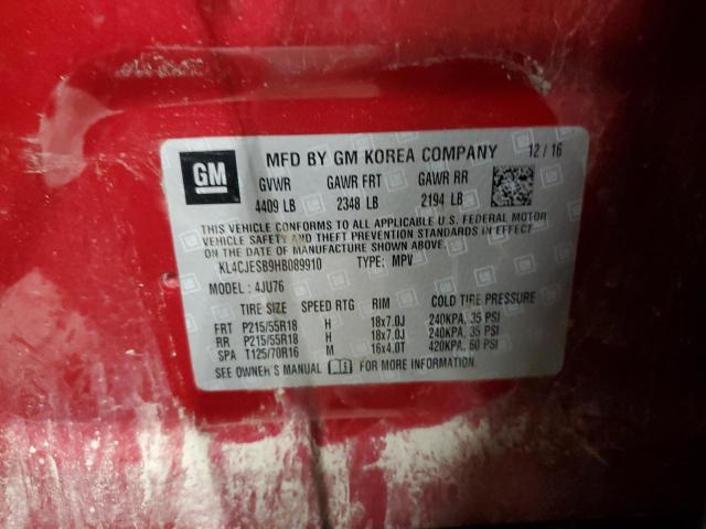 KL4CJESB9HB089910 - 2017 BUICK ENCORE PREFERRED 栗色 照片 13