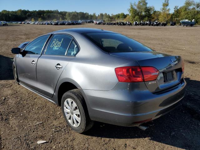 3VW2K7AJ0CM367563 - 2012 VOLKSWAGEN JETTA BASE GRAY photo 3