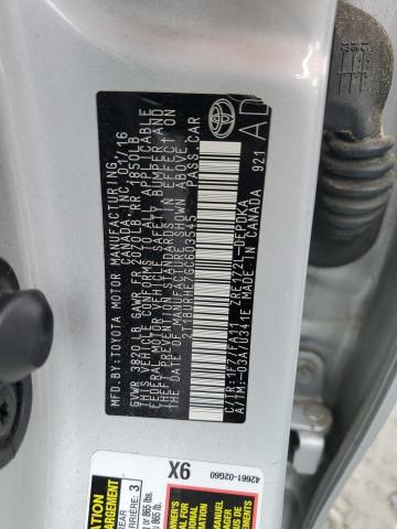 2T1BURHE7GC603545 - 2016 TOYOTA COROLLA L SILVER photo 12