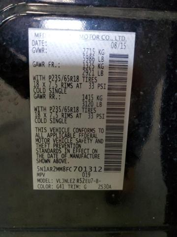 5N1AR2MM8FC701312 - 2015 NISSAN PATHFINDER S BLACK photo 13