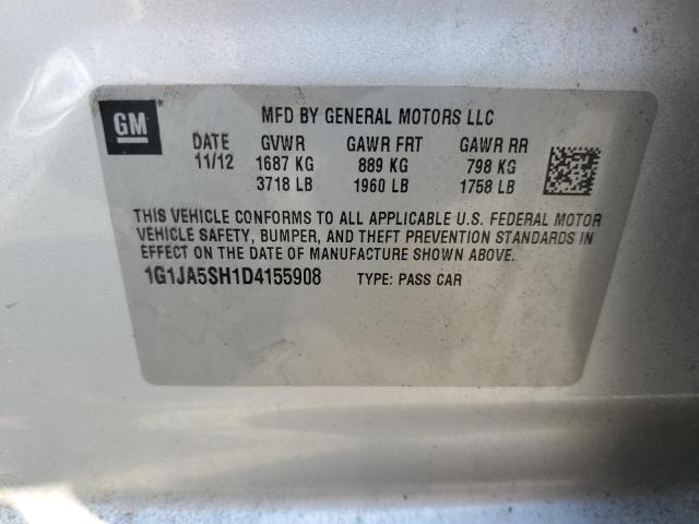 1G1JA5SH1D4155908 - 2013 CHEVROLET SONIC LS SILVER photo 12