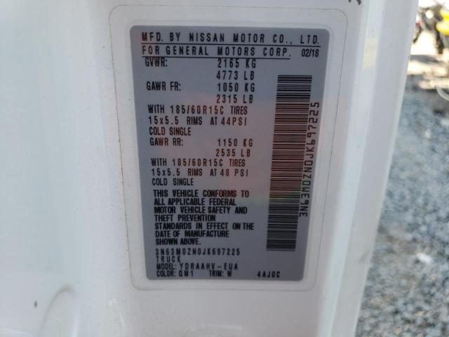 3N63M0ZN0JK697225 - 2018 CHEVROLET CITY EXPRE LT 白色 照片 13