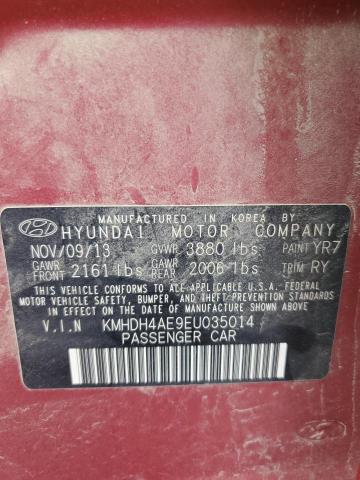 KMHDH4AE9EU035014 - 2014 HYUNDAI ELANTRA SE RED photo 12