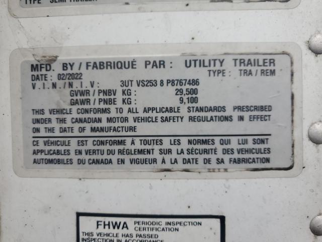 3UTVS2538P8767486 - 2023 UTILITY DRYVAN თეთრი ფოტო 10