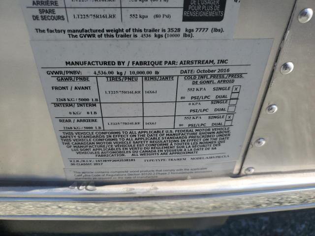 1STJBYP26HJ538181 - 2017 AIRS CAMPER ვერცხლისფერი ფოტო 10