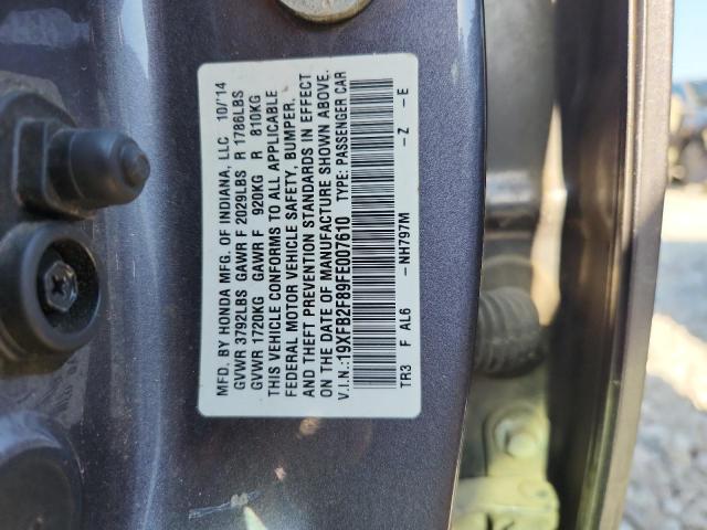 19XFB2F89FE007610 - 2015 HONDA CIVIC EX 石墨色 照片 12