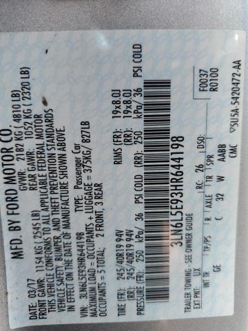 3LN6L5E93HR644198 - 2017 LINCOLN MKZ RESERVE ვერცხლისფერი ფოტო 13