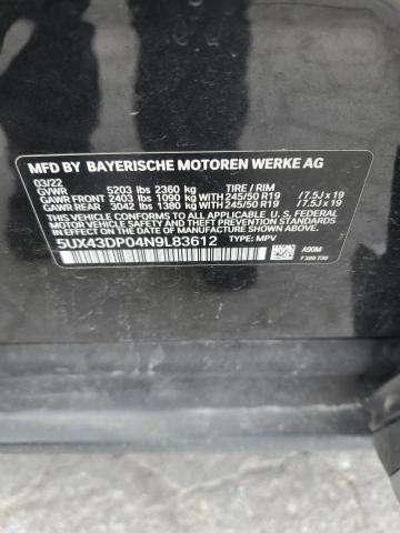 5UX43DP04N9L83612 - 2022 BMW X3 SDRIVE30I GRAY photo 13