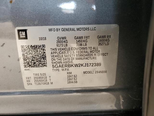 5GAERBKW2KJ172389 - 2019 BUICK ENCLAVE ESSENCE 灰色 照片 13