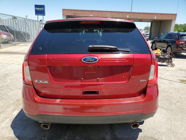 2FMDK3JC0DBE06978 - 2013 FORD EDGE SEL RED photo 6