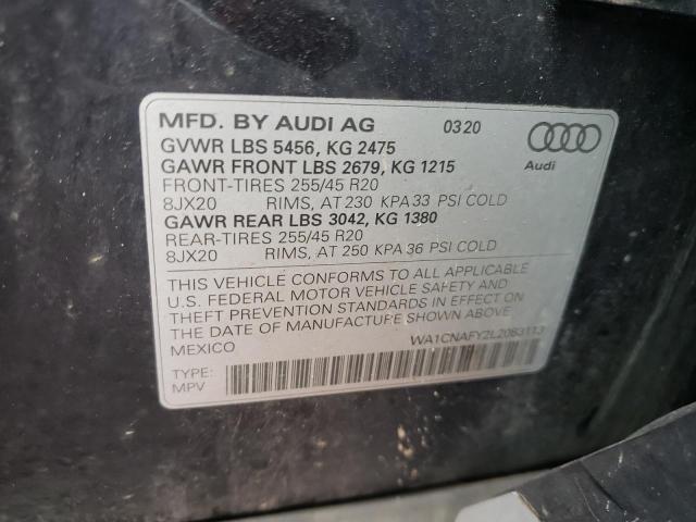 WA1CNAFY2L2083113 - 2020 AUDI Q5 PRESTIGE BLUE photo 12