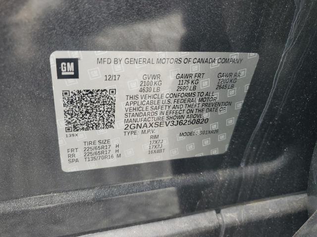 2GNAXSEV3J6250820 - 2018 CHEVROLET EQUINOX LT 灰色 照片 14