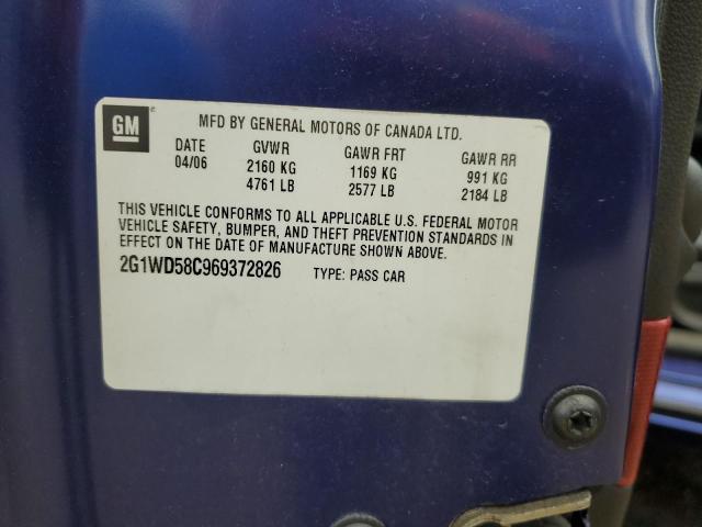 2G1WD58C969372826 - 2006 CHEVROLET IMPALA SUPER SPORT BLUE photo 12