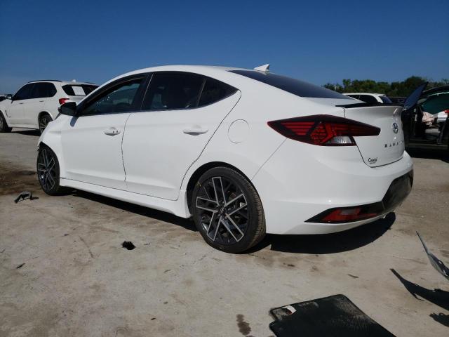 KMHD04LB9KU832160 - 2019 HYUNDAI ELANTRA SPORT WHITE photo 2