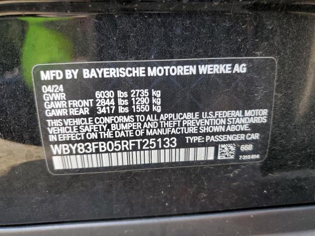 WBY83FB05RFT25133 - 2024 BMW I4 XDRIVE 40 BLACK photo 13