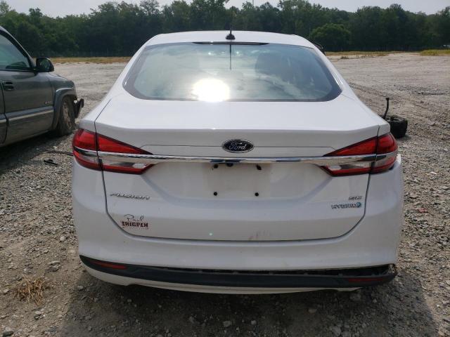 3FA6P0LU1HR358665 - 2017 FORD FUSION SE HYBRID WHITE photo 6