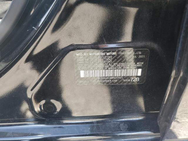 ML32AUHJ4MH010521 - 2021 MITSUBISHI MIRAGE ES BLACK photo 12