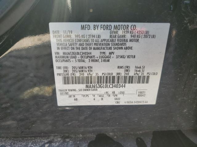 MAJ6S3GL0LC340344 - 2020 FORD ECOSPORT SE Черный фото 13