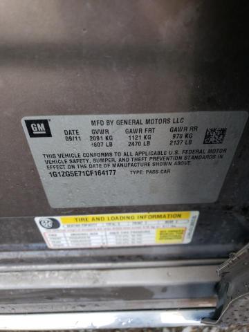 1G1ZG5E71CF164177 - 2012 CHEVROLET MALIBU LTZ ნაცრისფერი ფოტო 13