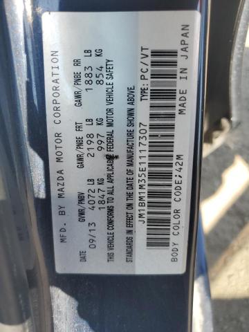 JM1BM1M35E1117307 - 2014 MAZDA 3 GRAND TOURING BLUE photo 12