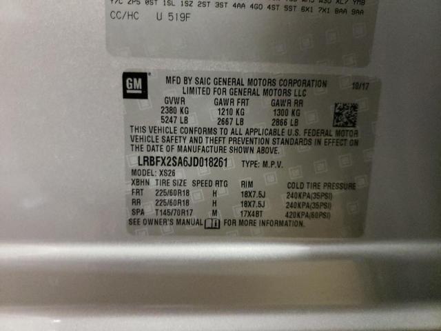 LRBFX2SA6JD018261 - 2018 BUICK ENVISION ESSENCE SILVER photo 13