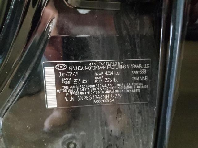 5NPEG4JA8NH134779 - 2022 HYUNDAI SONATA SE შავი ფოტო 12