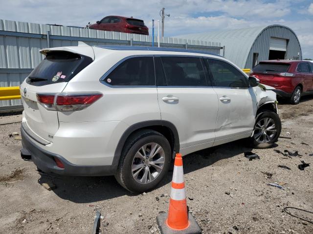 5TDKKRFH8ES020165 - 2014 TOYOTA HIGHLANDER XLE WHITE photo 3