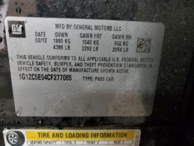 1G1ZC5E04CF277085 - 2012 CHEVROLET MALIBU 1LT 黑色 照片 12