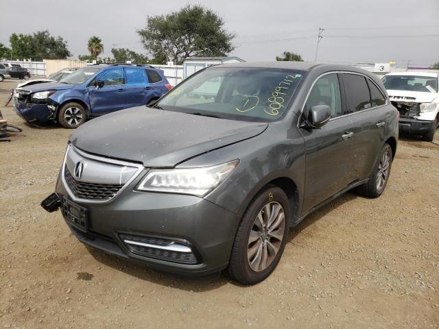 5FRYD3H40EB007747 - 2014 ACURA MDX TECHNOLOGY GRAY photo 2