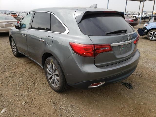 5FRYD3H40EB007747 - 2014 ACURA MDX TECHNOLOGY GRAY photo 3